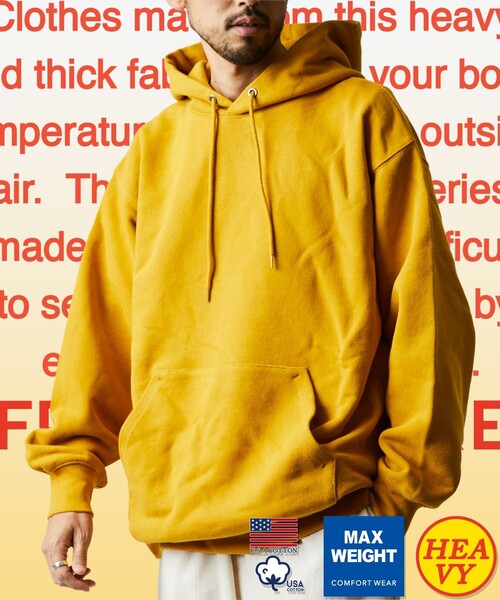 FREAK'S STORE(フリークスストア)の「FREAK’S STORE/フリークスストア HEAVY WEIGHT HOODIE 15oz /ヘビーウェイトフーディー 15オンス/パーカー/リラックスフィット/USAコットン(パーカー・メンズ・ブラック/グレー/ライトグレー/ブラウン/マスタード・SMALL/MEDIUM/LARGE)」の5枚目の写真