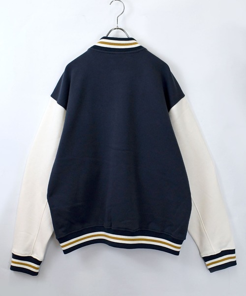 おしゃれスタ(オシャレスタ)の「felt patch sweat stadium jacket/フェルトパッチ スウェット スタジアムジャケット オーバーサイズ メンズ レディース(スウェット・メンズ・ブラウン/ネイビー/ブラック・L/M/XL)」の7枚目の写真