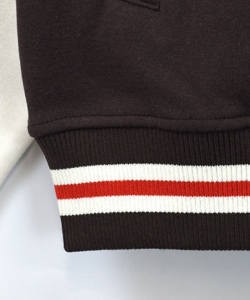 おしゃれスタ(オシャレスタ)の「felt patch sweat stadium jacket/フェルトパッチ スウェット スタジアムジャケット オーバーサイズ メンズ レディース(スウェット・メンズ・ブラウン/ネイビー/ブラック・L/M/XL)」の15枚目の写真