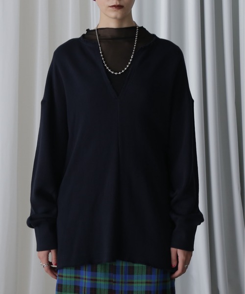 トレーナー スウェット (CREOLME)キーネックオーバースウェット レディース CREOLME（クレオルム）の「(CREOLME)キーネックオーバー