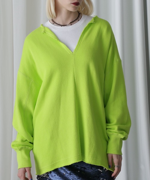 トレーナー スウェット (CREOLME)キーネックオーバースウェット レディース CREOLME（クレオルム）の「(CREOLME)キーネックオーバー