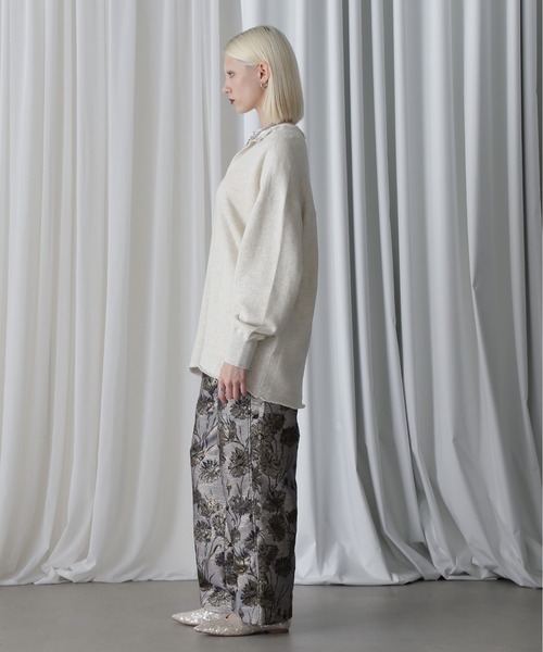 CREOLME(クレオルム)の「(CREOLME)キーネックオーバースウェット(スウェット・レディース・ネイビー/イエロー/ベージュ・FREE)」の5枚目の写真