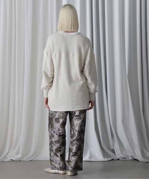 CREOLME(クレオルム)の「(CREOLME)キーネックオーバースウェット(スウェット・レディース・ネイビー/イエロー/ベージュ・FREE)」の6枚目の写真