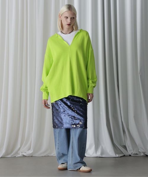 CREOLME(クレオルム)の「(CREOLME)キーネックオーバースウェット(スウェット・レディース・ネイビー/イエロー/ベージュ・FREE)」の20枚目の写真