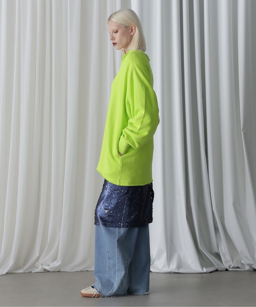 CREOLME(クレオルム)の「(CREOLME)キーネックオーバースウェット(スウェット・レディース・ネイビー/イエロー/ベージュ・FREE)」の21枚目の写真