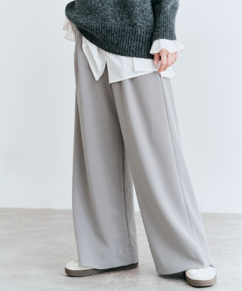 kirakiraShop（キラキラショップ）の「「mochiz ele」ワイド パンツ（スラックス・レディース・モカ/グレー/ブラック/ネイビー/テラコッタ・L/M）」の19枚目の写真