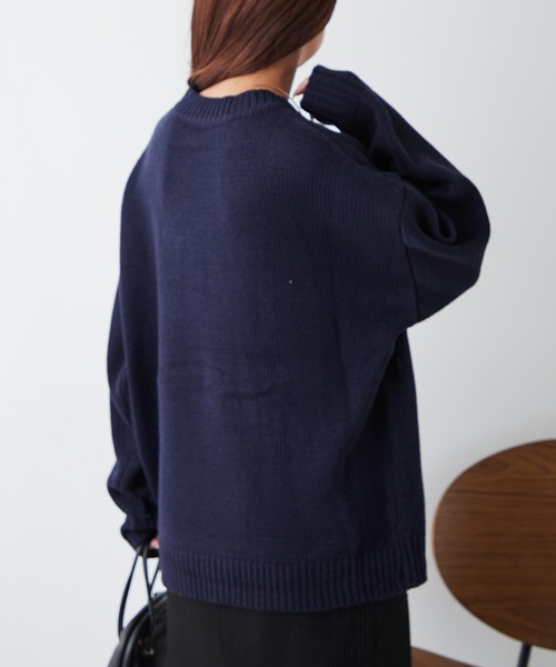 continuer de NICE CLAUP(コンティニューデナイスクラップ)の「バラモチーフニット(ニット/セーター・レディース・アイボリー/ブラック/ネイビー・FREE)」の15枚目の写真