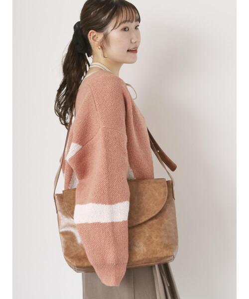 ehka sopo(エヘカソポ)の「ジャカードVネックカーディガン(カーディガン/ボレロ・レディース・ピンク/ブラック/キナリ・F)」の3枚目の写真