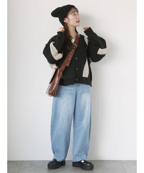 ehka sopo(エヘカソポ)の「ジャカードVネックカーディガン(カーディガン/ボレロ・レディース・ピンク/ブラック/キナリ・F)」の15枚目の写真