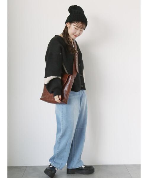 ehka sopo(エヘカソポ)の「ジャカードVネックカーディガン(カーディガン/ボレロ・レディース・ピンク/ブラック/キナリ・F)」の16枚目の写真