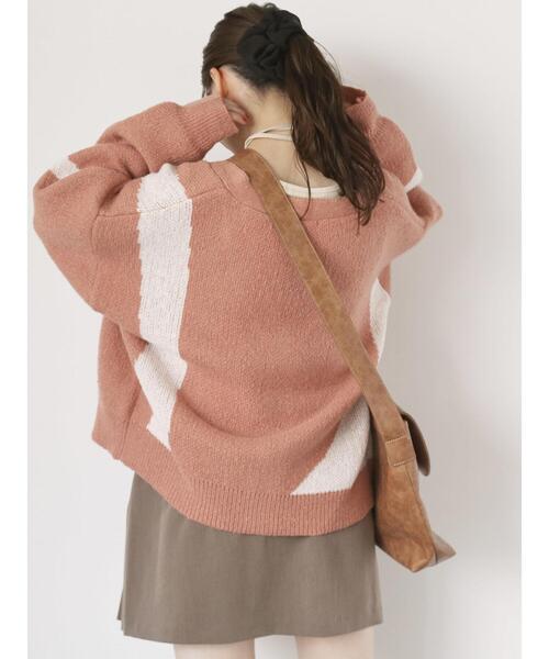 ehka sopo(エヘカソポ)の「ジャカードVネックカーディガン(カーディガン/ボレロ・レディース・ピンク/ブラック/キナリ・F)」の20枚目の写真