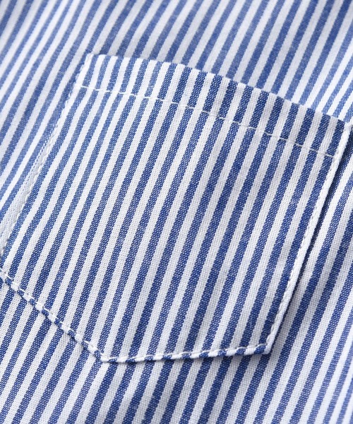 DAY CLOSET(デイ クローゼット)の「【丸ごと洗える セットアップ キッズスーツ】 半袖ストライプシャツ+サスペンダー+ドット蝶ネクタイ+パンツ 4点セット(セットアップ・キッズ・ブルー・130cm/120cm/110cm/100cm/90cm)」の3枚目の写真