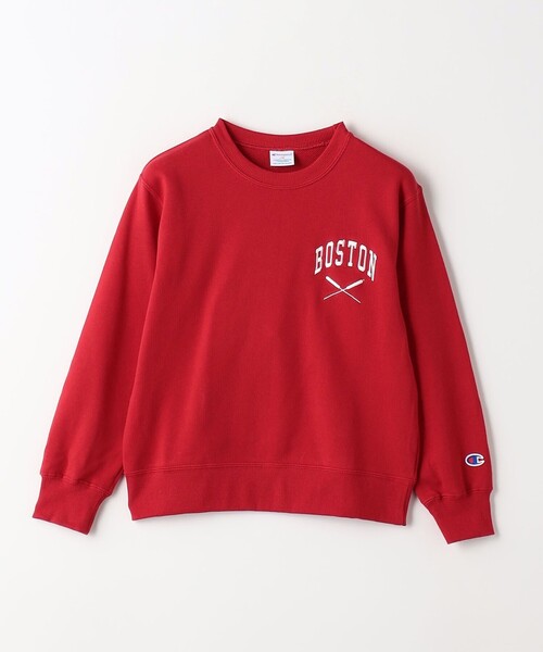 Champion（チャンピオン）の「＜Champion＞TJ クルーネックス ウェットシャツ / キッズ  100cm-130cm（スウェット・キッズ・オフホワイト/レッド/コバルトブルー・100cm/110cm/120cm/130cm）」の5枚目の写真