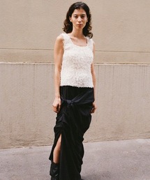 【leinwande】Pleats Fringe Tank Top