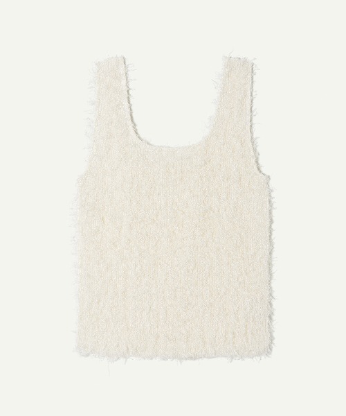 leinwande(ラインヴァンド)の「【leinwande】Pleats Fringe Tank Top(タンクトップ・レディース・ホワイト・ONE SIZE)」の2枚目の写真