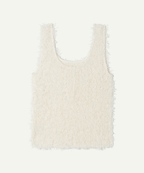 leinwande(ラインヴァンド)の「【leinwande】Pleats Fringe Tank Top(タンクトップ・レディース・ホワイト・ONE SIZE)」の3枚目の写真