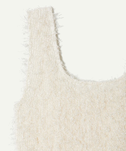 leinwande(ラインヴァンド)の「【leinwande】Pleats Fringe Tank Top(タンクトップ・レディース・ホワイト・ONE SIZE)」の4枚目の写真