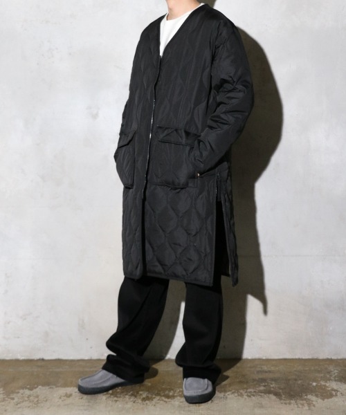TAION(タイオン)の「TAION / タイオン MILITARY V NECK ZIP DOWN COAT (TAION-101ZML-1LONG) ミリタリーライン Vネック ロングダウン ダウンコート(ダウンジャケット/コート・メンズ・ブラック/オリーブ/ダークネイビー/モカ・SMALL/MEDIUM/LARGE/X-LARGE)」の3枚目の写真