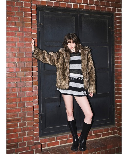 EGOIST（エゴイスト）の「ダメージボ－ダーニットトップス（ニット/セーター・レディース・ホワイト/ボルドー/カーキ・FREE）」の7枚目の写真