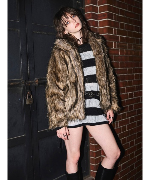 EGOIST（エゴイスト）の「ダメージボ－ダーニットトップス（ニット/セーター・レディース・ホワイト/ボルドー/カーキ・FREE）」の10枚目の写真