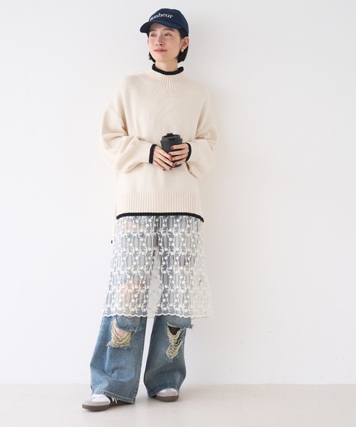 coca(coca)(コカ)の「【WEB限定セール】配色ハイネックニット(ニット/セーター・レディース・グレー/ライトベージュ・L/M)」の10枚目の写真