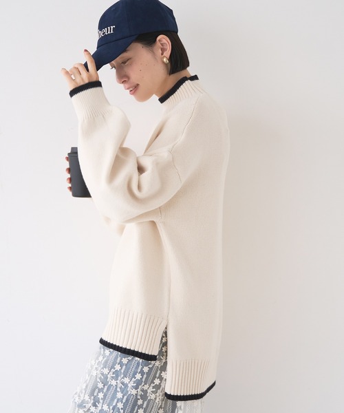 coca(coca)(コカ)の「【WEB限定セール】配色ハイネックニット(ニット/セーター・レディース・グレー/ライトベージュ・L/M)」の11枚目の写真