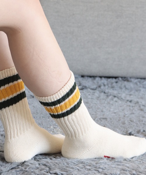 Healthknit（ヘルスニット）の「Healthknit/ヘルスニット シンカーWHITE無地 シンカークラシック無地 配色３本ライン クラシック３本ライン 靴下 2026新作　再入荷（ソックス/靴下・メンズ・ホワイト系/ベージュ系/ホワイト/ベージュ・25-27CM/23-25cm）」の4枚目の写真