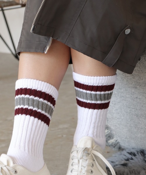 Healthknit（ヘルスニット）の「Healthknit/ヘルスニット シンカーWHITE無地 シンカークラシック無地 配色３本ライン クラシック３本ライン 靴下 2026新作　再入荷（ソックス/靴下・メンズ・ホワイト系/ベージュ系/ホワイト/ベージュ・25-27CM/23-25cm）」の12枚目の写真