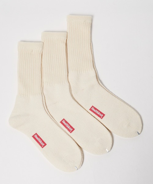 Healthknit（ヘルスニット）の「Healthknit/ヘルスニット シンカーWHITE無地 シンカークラシック無地 配色３本ライン クラシック３本ライン 靴下 2026新作　再入荷（ソックス/靴下・メンズ・ホワイト系/ベージュ系/ホワイト/ベージュ・25-27CM/23-25cm）」の14枚目の写真