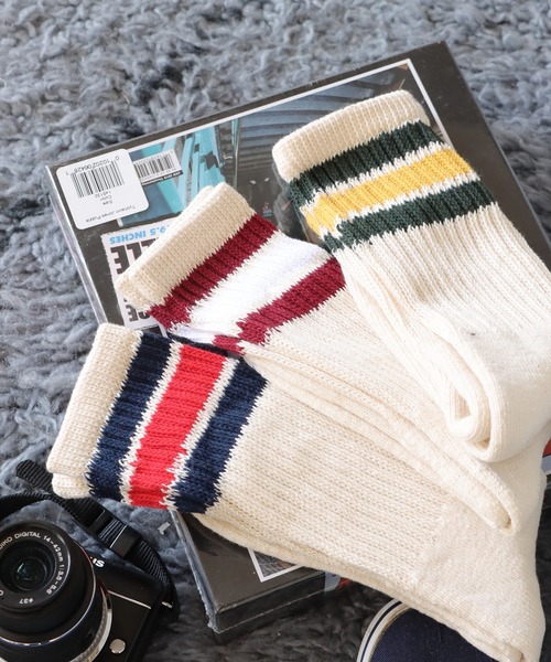 Healthknit（ヘルスニット）の「Healthknit/ヘルスニット シンカーWHITE無地 シンカークラシック無地 配色３本ライン クラシック３本ライン 靴下 2026新作　再入荷（ソックス/靴下・メンズ・ホワイト系/ベージュ系/ホワイト/ベージュ・25-27CM/23-25cm）」の7枚目の写真