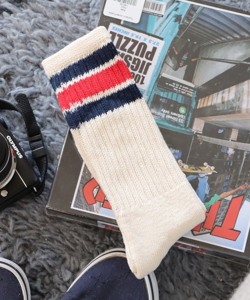 Healthknit（ヘルスニット）の「Healthknit/ヘルスニット シンカーWHITE無地 シンカークラシック無地 配色３本ライン クラシック３本ライン 靴下 2026新作　再入荷（ソックス/靴下・メンズ・ホワイト系/ベージュ系/ホワイト/ベージュ・25-27CM/23-25cm）」の8枚目の写真