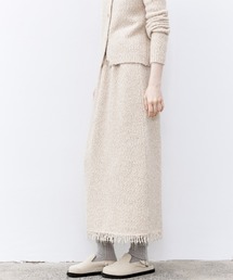 tageechita | 「tageechita」ツイード調ニット×フリンジアクセント Aラインスカート(スカート)