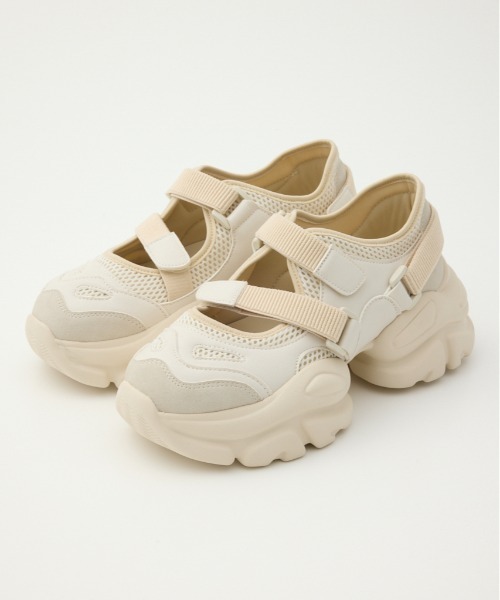 RODEO CROWNS WIDE BOWL（ロデオクラウンズワイドボウル）の「プラットフォーム ベルト スニーカー（スニーカー・レディース・シルバー/オフホワイト/ブラック・LARGE/MEDIUM/SMALL）」の10枚目の写真