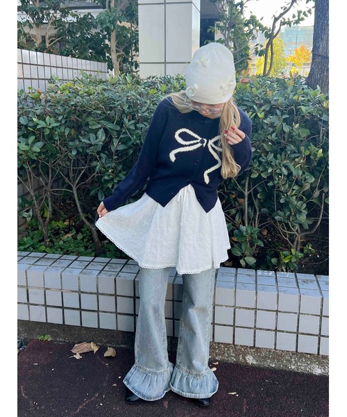 WC（ダブル シー）の「コットンレースフリルスカート（スカート・レディース・レッド/ホワイト・FREE）」の7枚目の写真