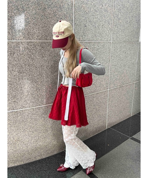 WC（ダブル シー）の「コットンレースフリルスカート（スカート・レディース・レッド/ホワイト・FREE）」の15枚目の写真