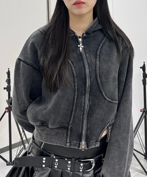 Figments（フィグメンツ）の「ブロックメッシュニットZIP