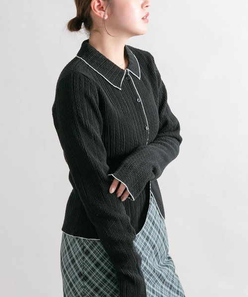 KBF（ケイビーエフ）の「カットジャガードシャツ（シャツ/ブラウス