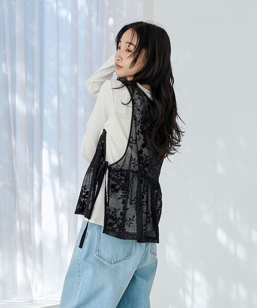 coen(コーエン)の「メッシュレース2WAYベスト(ベスト・レディース・ナチュラル/ブラック・FREE)」の5枚目の写真