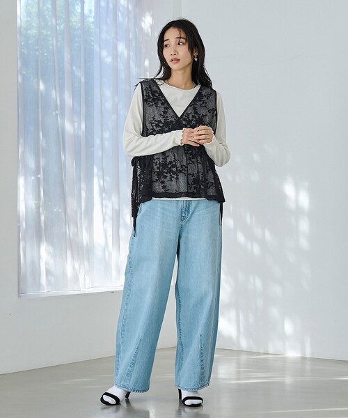 coen(コーエン)の「メッシュレース2WAYベスト(ベスト・レディース・ナチュラル/ブラック・FREE)」の6枚目の写真