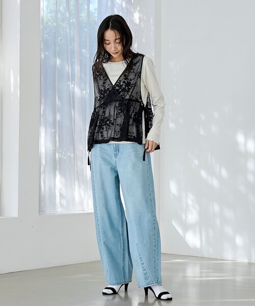 coen(コーエン)の「メッシュレース2WAYベスト(ベスト・レディース・ナチュラル/ブラック・FREE)」の7枚目の写真