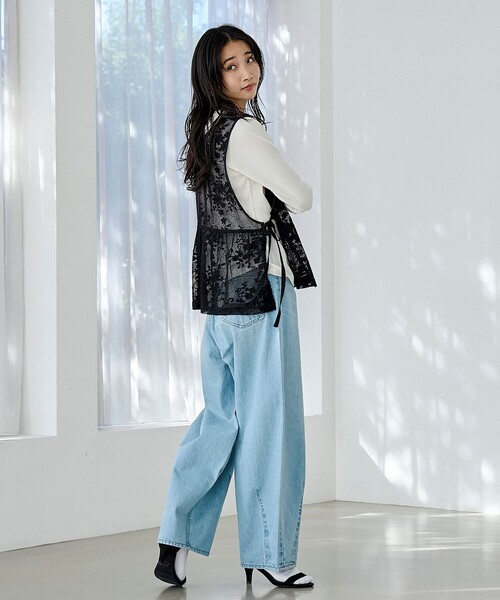 coen(コーエン)の「メッシュレース2WAYベスト(ベスト・レディース・ナチュラル/ブラック・FREE)」の8枚目の写真