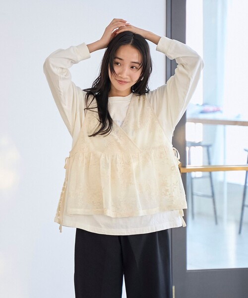 coen(コーエン)の「メッシュレース2WAYベスト(ベスト・レディース・ナチュラル/ブラック・FREE)」の9枚目の写真