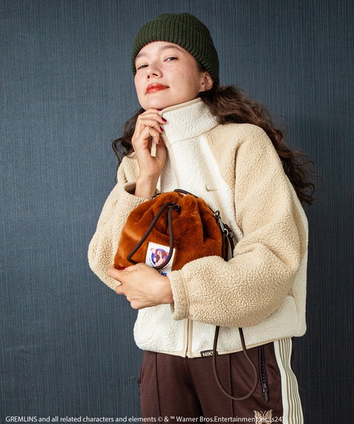 ACCOMMODE（アコモデ）の「グレムリン/ファー巾着ショルダー（ショルダーバッグ・レディース・ブラウン/ダークグレー/その他1・FREE）」の13枚目の写真