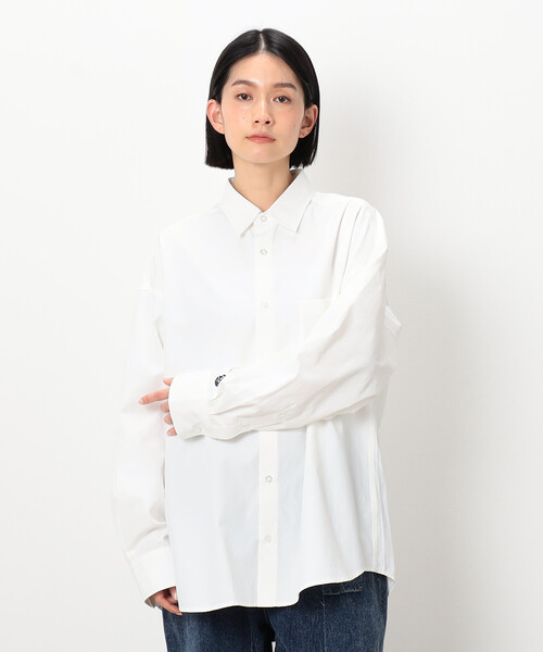 Purple&Yellow（パープルアンドイエロー）の「刺繍ブロード ワイドシャツ（シャツ/ブラウス・メンズ・ホワイト/サックスブルー/ブルー・SMALL/MEDIUM/LARGE）」の11枚目の写真