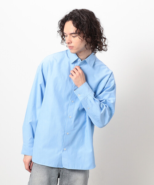 Purple&Yellow（パープルアンドイエロー）の「刺繍ブロード ワイドシャツ（シャツ/ブラウス・メンズ・ホワイト/サックスブルー/ブルー・SMALL/MEDIUM/LARGE）」の15枚目の写真