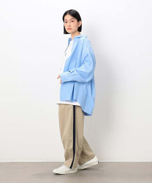 Purple&Yellow（パープルアンドイエロー）の「刺繍ブロード ワイドシャツ（シャツ/ブラウス・メンズ・ホワイト/サックスブルー/ブルー・SMALL/MEDIUM/LARGE）」の17枚目の写真