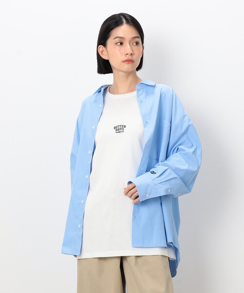 刺繍ブロードワイドシャツ（シャツ/ブラウス）｜Purple&Yellow