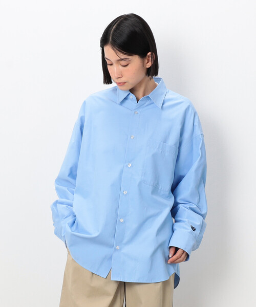 Purple&Yellow（パープルアンドイエロー）の「刺繍ブロード ワイドシャツ（シャツ/ブラウス・メンズ・ホワイト/サックスブルー/ブルー・SMALL/MEDIUM/LARGE）」の20枚目の写真