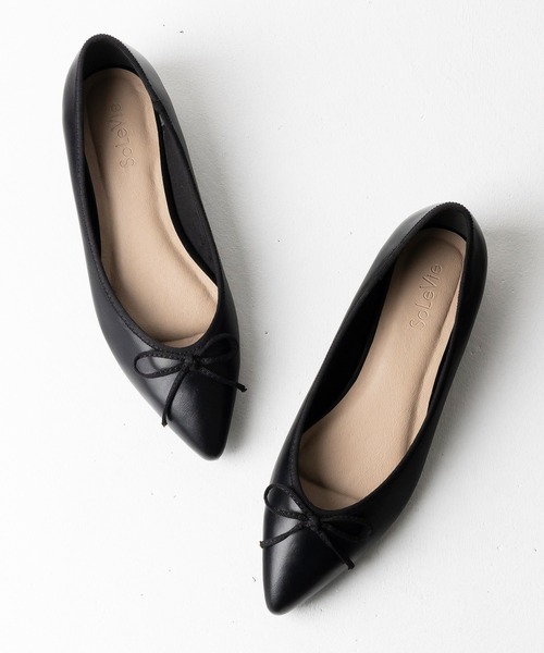 attagirl(アタガール)の「ポインテッドトゥリボンフラットシューズ(パンプス・レディース・ブラック/シルバー/シルバー系その他/ブラック系その他/ブラック系その他2/レオパード/ガンメタ/ホワイト系その他3/ブラック系その他3・22.0cm/22.5cm/23.0cm/23.5cm/24.0cm/24.5cm/25.0cm/25.5cm)」の3枚目の写真