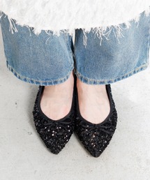 attagirl | ポインテッドトゥリボンフラットシューズ(パンプス)